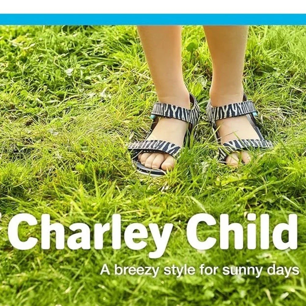 NIB Native Kids Shoes Charley Child Zebra Print Hook Loop Sandals Size C8